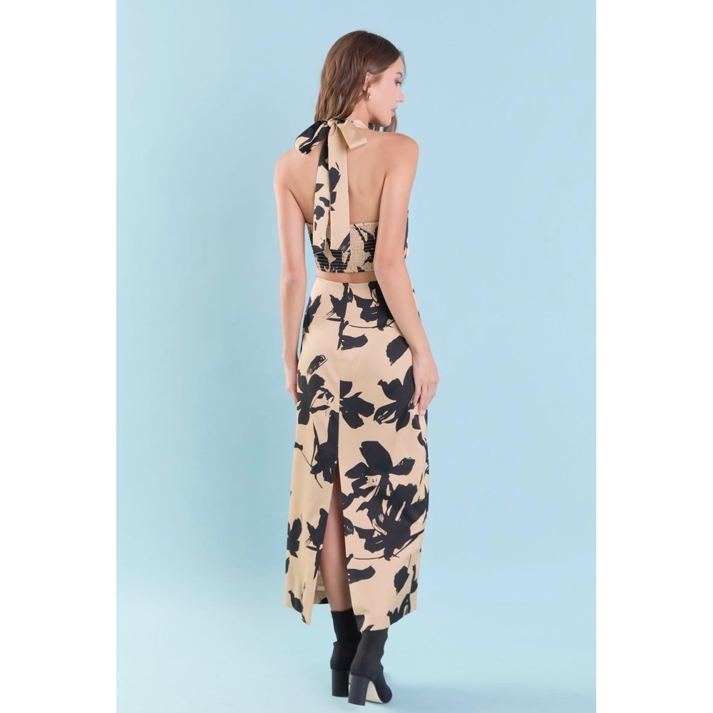 Endless Rose NWT $130 Floral Cutout O-Ring Maxi Dress Women's Size Small - Picture 3 of 14